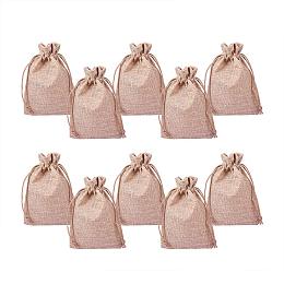 ARRICRAFT 100pcs Burlap Packing Pouches Drawstring Bags 3.7x5.3" Gift Bag Jute Packing Storage Linen Jewelry Pouches Sacks for Wedding Party Shower Birthday Christmas Jewelry DIY Craft, Tan