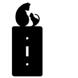 CREATCABIN Cat Single Gang Toggle Light Switch Plate with Screws Unbreakable Heart Love Wall Plate Faceplate Outlet Cover Replacement Receptacle Decorative Wall Art Signs Black 2.8 x 6.7inch