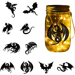 GLOBLELAND 10pcs Dragons Laser Cut Silhouettes Dragons Paper Silhouette Dragons Cutouts Vivid Dragons Cut Silhouettes for Jars Lantern Room Door DIY Crafts Scrapbooking Decoration