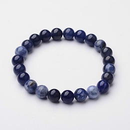 Honeyhandy Natural Sodalite Beaded Stretch Bracelets, 52mm