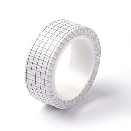 Honeyhandy DIY Scrapbook Decorative Paper Tapes, Adhesive Tapes, Grid Pattern, White, 15mm, about 10m/roll