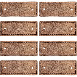 FINGERINSPIRE 50 Pcs Blank Leather Tags PU Label Tags 2x0.8 Inch Rectangle Leather Tag with Hole Camel Color Leather Handmade Tags Button for Jeans Bags Shoes Hat DIY Crafts Accessory