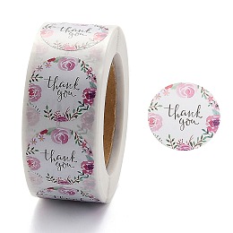 Honeyhandy 1 Inch Thank You Stickers, Adhesive Roll Sticker Labels, for Envelopes, Bubble Mailers and Bags, Colorful, 25mm, 500pcs/roll