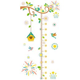 Arricraft 3 Sheets/Set Kids Height Growth Chart Wall Sticker Bird and Tree Self-Adhesive Cartoon Kids Height Wall Sticker for Baby Room Nursery Bedroom Living Room Decor 11.8x11.4inch