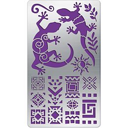 FINGERINSPIRE Gecko Metal Journal Stencil African Totem Sun Metal Painting Template Stainless Steel Multifunctional Planner Metal Stencils Templates for DIY, Engraving, Painting, Scrapbooking