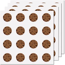 CREATCABIN 128Pcs Chocolate Chip Cookie Stickers Biscuit Planner Stickers Waterproof Vinyl Decals for Packaging Cookie Bags Phone Water Bottle Laptop Scrapbook Refrigerator 1 Inch