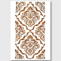 NBEADS Brocade Stencil, Reusable PET Brocade Plant Tempalte DIY Art and Craft Painting Wall Stencils 23.6×15.8 Inch for Painting on Wood Canvas Paper Furniture Wall