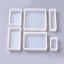 Honeyhandy Silicone Molds, Resin Casting Molds, For UV Resin, Epoxy Resin Jewelry Making, Cuboid, White, 6pcs/set