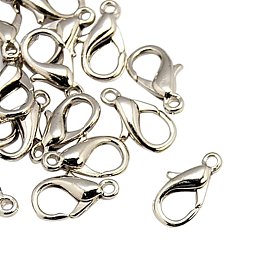 NBEADS 1000Pcs Zinc Alloy Lobster Claw Clasps, Platinum, 14x8mm, Hole: 1.8mm