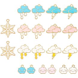 Arricraft 20 Pcs Enamel Alloy Charms Pendant, Weather Theme Charms, Enamel Dangle Charms for Jewelry Making Bracelet Necklace ( 4 Styles )