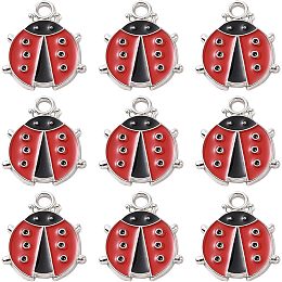 SUNNYCLUE 1 Box 30Pcs Ladybug Charms Enamel Lady Bug Charms Bulk Lucky Ladybird Ladybugs Insect Beetles Animals Charms for Jewelry Making Charm Women Adults DIY Necklace Earrings Bracelet Crafts