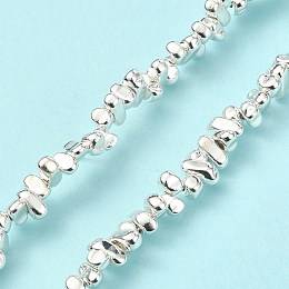 Electroplated Synthetic Non-magnetic Hematite Beads Strands, Long-Lasting Plated, Chip, Silver Plated, 3~7x3~4x3~4mm, Hole: 0.8~0.9mm, 16.14 inch(41cm)