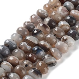 Natural Agate Beads Strands, Dyed & Heated, Egg, Camel, 12~14x9~10mm, Hole: 1.4mm, about 19~20pcs/strand, 7.48 inch(19cm)