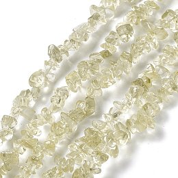 Honeyhandy Natural Lemon Quartz Chip Beads Strands, 5~19.5x3~8.5x1.5~7.5mm, Hole: 1mm, about 221~293pcs/strand, 31.10~32.68 inch(79~83cm)