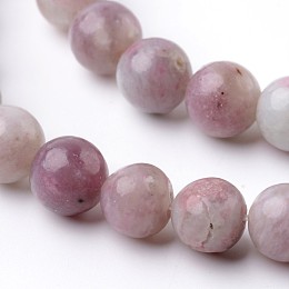 Honeyhandy Dyed Round Natural Pink Tourmaline Beads Strands, 8mm, Hole: 1mm, about 51pcs/strand, 15.3 inch