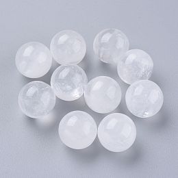 Honeyhandy Natural Quartz Crystal Beads, Gemstone Sphere, No Hole/Undrilled, Round, 17.5~18mm