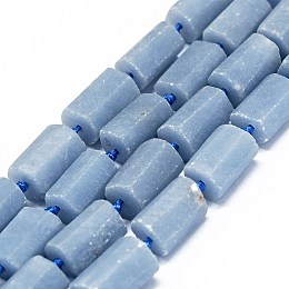 Honeyhandy Natural Angelite Beads Strands, Frosted, Nuggets, 12x7~8mm, Hole: 0.7mm, about 30pcs/strand, 16.54''(42cm)