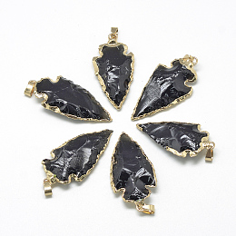 Honeyhandy Natural Smoky Quartz  Pendants, with Brass Findings, Golden, 25~50x15~25x5~15mm, Hole: 7x4mm