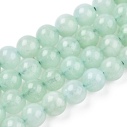 Honeyhandy Natural Quartz Beads Strands, Dyed & Heated, Imitation Green Quartz, Round, Aquamarine, 6~6.5mm, Hole: 1mm, about 65pcs/strand, 15.94 inch(40.5cm)