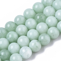 ARRICRAFT Natural Quartz Beads Strands, Dyed & Heated, Imitation Myanmar Jade/Burmese Jade Color, Round, Aquamarine, 8.5x8mm, Hole: 1mm, about 47pcs/strand, 15.08 inches