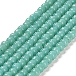 Opaque Glass Beads Strands, Round, Dark Cyan, 2~2.5mm, Hole: 0.6mm, about 173~180pcs/strand, 14.57''~14.84''(37~37.7cm)