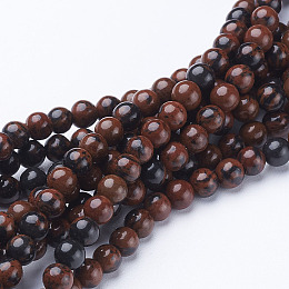 Honeyhandy 15~16 inch Round Gemstone Strand, Natural Mahogany Obsidian, hole: about 0.8mm, about 95pcs/strand