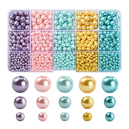 Glass Pearl Round Beads 10mm - Black, Craft, hobby & jewellery supplies