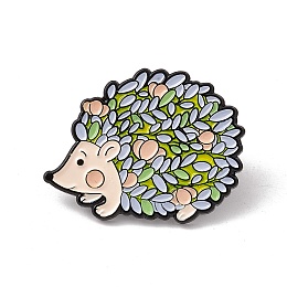 Honeyhandy Cartoon Enamel Pin, Alloy Badge for Backpack Clothes, Electrophoresis Black, Hedgehog Pattern, 23.5x31.5x1.5mm