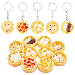 OLYCRAFT 10Pcs Mini Food Keychain Steamed Stuffed Bun Keychain Cute Delicious Food Keychain Accessories Creative Instant Key Ring for Phone and Bag Decoration