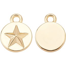 BENECREAT 10PCS Gold Plated Star Charm Star Dangle Charms for Jewelry Making Necklace DIY Decoration Keychain Crafting, Hole: 1mm