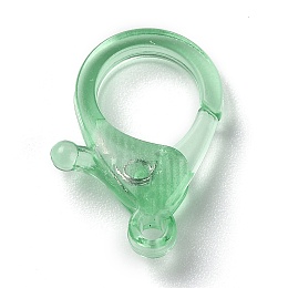 Honeyhandy Transparent Plastic Lobster CLaw Clasps, Light Green, 26x19x6mm, Hole: 2mm