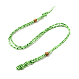 Honeyhandy Braided Wax Rope Cord Macrame Pouch Necklace Making, Adjustable Wood Beads Interchangeable Stone Necklace, Lime, 35.43 inch(90cm), 4mm