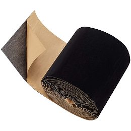 BENECREAT 2 Rolls 4"x158" Self Adhesive Velvet Fabric Roll Velvet Contact Paper for Jewelry Drawer Box Decoration, DIY Costume and Craft Making (0.5mm Thick, Black)