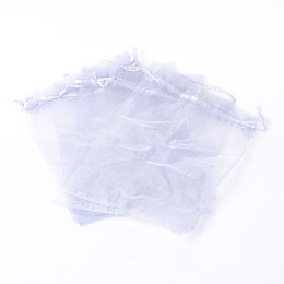 Honeyhandy Organza Gift Bags with Drawstring, Jewelry Pouches, Wedding Party Christmas Favor Gift Bags, Light Grey, 30x20cm