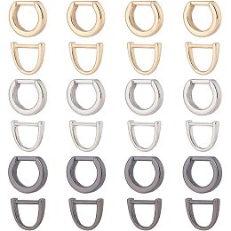 ARRICRAFT 24 Pack Multi-Purpose Metal D-Rings , 6 Styles Semi-Circular D Ring 0.3 Inch Horseshoe U Shape Dee Ring Key Holder Purse Ring Buckle Hardware for Hand DIY Leather Craft Keychain Accessories