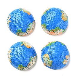 Honeyhandy Resin Cabochons, for DIY Mobile Phone Case Decoration, Earth, Dodger Blue, 29x28.5x12mm