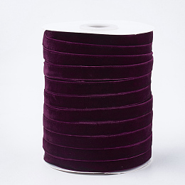 Honeyhandy Single Face Velvet Ribbon, Medium Violet Red, 3/8 inch(9.5~10mm), about 50yards/roll(45.72m/roll)