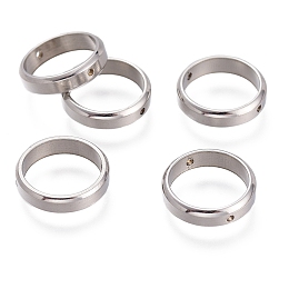 Honeyhandy 304 Stainless Steel Bead Frames, Ring, Stainless Steel Color, 12x3mm, Hole: 1mm