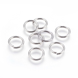 Honeyhandy 304 Stainless Steel Open Jump Rings, Stainless Steel Color, 16 Gauge, 12x1.3~1.4mm, Inner Diameter: 9mm, 600pcs/bag