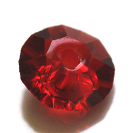 Honeyhandy Imitation Austrian Crystal Beads, Grade AAA, Faceted, Flat Round, Dark Red, 6x3.5mm, Hole: 0.7~0.9mm