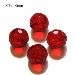 Honeyhandy Imitation Austrian Crystal Beads, Grade AAA, Faceted, Round, Dark Red, 10mm, Hole: 0.9~1mm