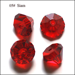 Honeyhandy Imitation Austrian Crystal Beads, Grade AAA, Faceted, Diamond, Dark Red, 6x4mm, Hole: 0.7~0.9mm