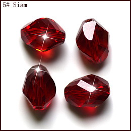 Honeyhandy Imitation Austrian Crystal Beads, Grade AAA, Faceted, Bicone, Dark Red, 10x13mm, Hole: 0.9~1mm