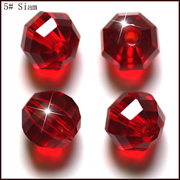 Honeyhandy Imitation Austrian Crystal Beads, Grade AAA, Faceted, Round, Dark Red, 10mm, Hole: 0.9~1mm