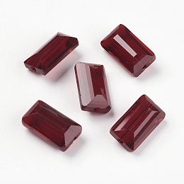 Honeyhandy Imitation Austrian Crystal Beads, Grade AAA, Faceted, Rectangle, Dark Red, 10x15.5x7mm, Hole: 0.9~1mm