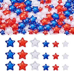 Honeyhandy Craftdady 450Pcs 6 Style Transparent Acrylic Beads, Bead in Bead, Star, Mixed Color, 12~18x11~18x8~11mm, Hole: 2mm