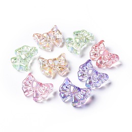 Honeyhandy Transparent Acrylic Beads, Bowknot, Mixed Color, 22.5x28.5x12mm, Hole: 2.1mm