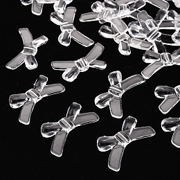 Honeyhandy Transparent Acrylic Beads, Bowknot, Clear, 20x34x5.5mm, Hole: 1.8mm, about 435pcs/500g