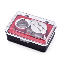 Honeyhandy Stainless Steel Folding Jewelry Loupe, Portable Magnifying Glass, 10X Magnification, Stainless Steel Color, 5.1x2.05x1.8cm, Fold Up: 3.1x2.05x1.8cm, Hole: 2x3mm