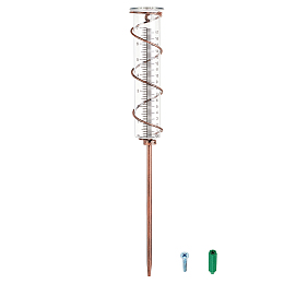 SUPERDANT 17cm Capacity Glass Spiral Rain Gauge Garden Rain Gauge with Metal Frame Rain Measuring Cup with Bronze Iron Outdoor Tube Glass Rain Gauge Decoration for Garden